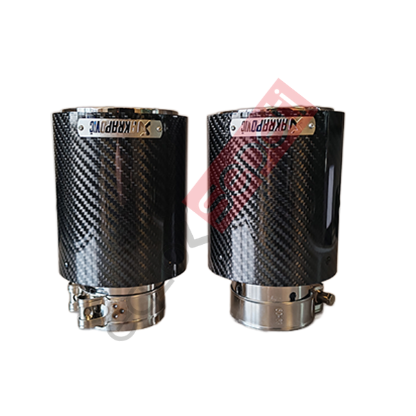 Akrapoviç Karbon Egzoz Ucu 100 MM Sağ Ve Sol Takım Parlak Siyah Gerçek Karbon Malzeme İthal Ürün