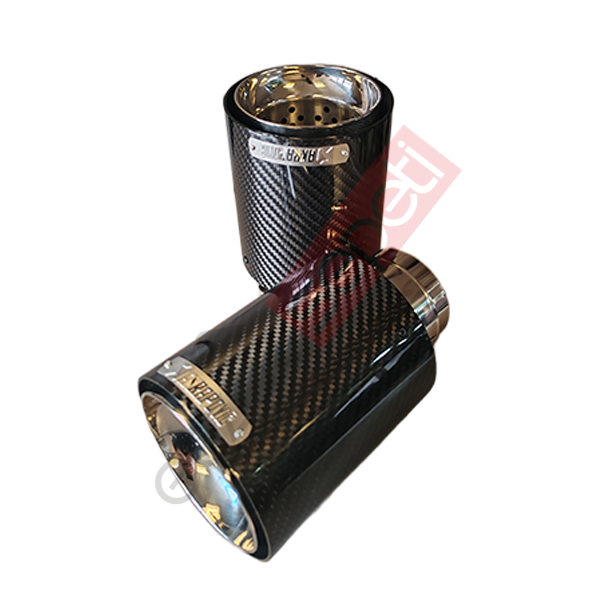 Akrapoviç Karbon Egzoz Ucu 100 MM Sağ Ve Sol Takım Parlak Siyah Gerçek Karbon Malzeme İthal Ürün