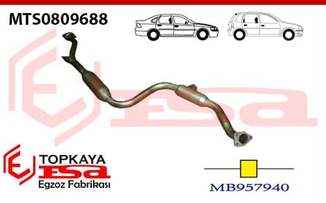Mitsubishi Carisma 1.6 / 1.8İ / 1.9 Td Orta Susturucu Borulu 1995 > 1999