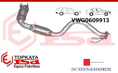 VW Passat Ön Spiralli Katalitik Konverter Euro 4 Metalik 2005 > 2008