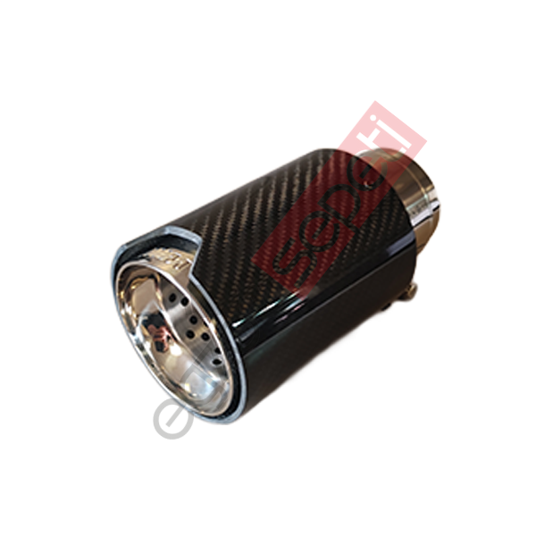 Bmw M Logolu Karbon Egzoz Ucu 90 MM Parlak İçi Delikli Gerçek Karbon İthal Ürün