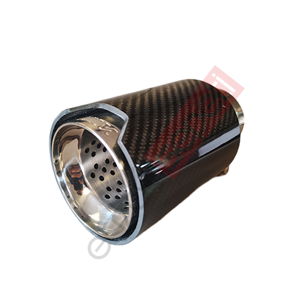 Bmw M Logolu Karbon Egzoz Ucu 90 MM Parlak İçi Delikli Gerçek Karbon İthal Ürün