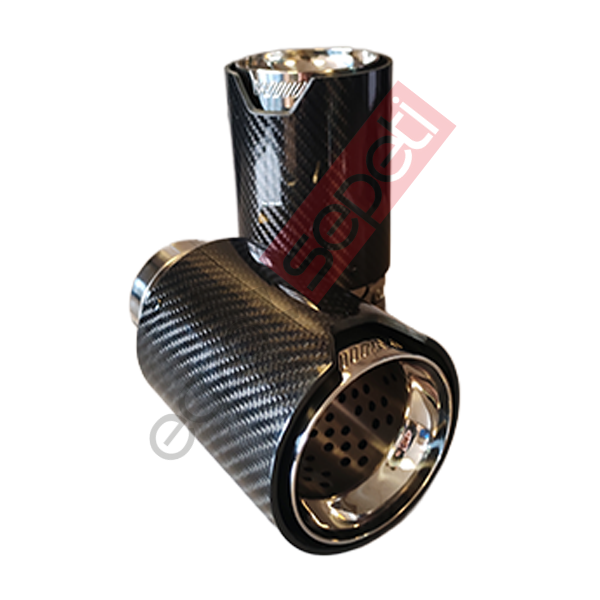 Bmw M Logolu Karbon Egzoz Ucu 90 MM Sağ Ve Sol Takım Parlak İçi Delikli Gerçek Karbon İthal Ürün