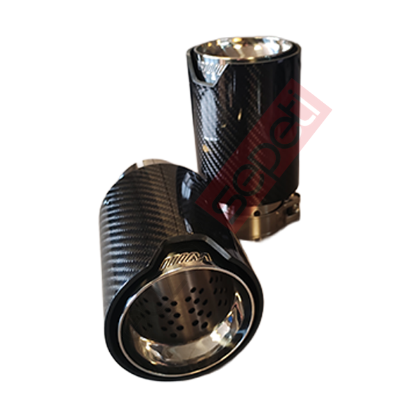 Bmw M Logolu Karbon Egzoz Ucu 90 MM Sağ Ve Sol Takım Parlak İçi Delikli Gerçek Karbon İthal Ürün