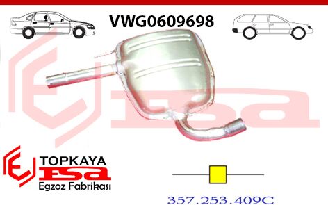 Volkswagen Passat 1.6 / 1.8 Orta Susturucu Borulu Baskılı 1988 > 1996