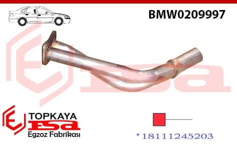Bmw 3.15 / 3.16 Ön Boru Eski Model E21 Sedan 1975 > 1982 Benzinli