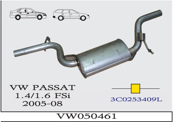 Volkswagen Passat 1.4 / 1.6 Fsi Orta Susturucu Borulu 2005 >…