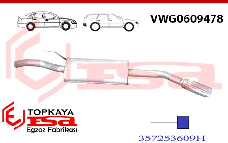 Volkswagen Passat Arka Susturcu Borulu 1.6 / 2.0İ / 1.9 D 1988 > 1993
