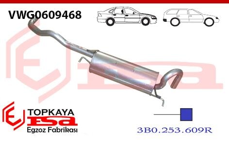 Volkswagen Passat Arka Susturcu Borulu 1.6 / 1.8İ Turbo 1996 > 2000