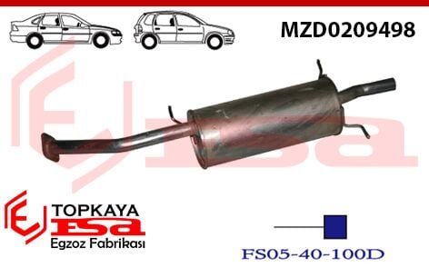 Mazda 626 1.8İ / 2.0İ Arka Susturucu Borulu 1991 > 1997