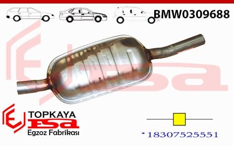 Bmw E46 3.16İ Orta Borulu Baskılı Susturucu 2001 > …