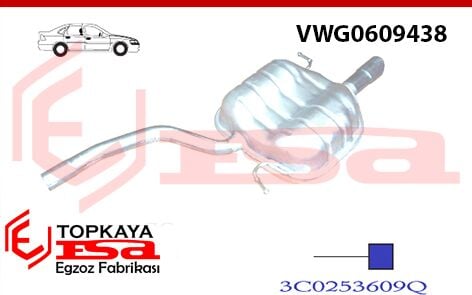 Volkswagen Passat 2.0 Fsi Arka Susturcu Borulu Tekli Baskılı 2005 > 2008