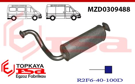 Mazda E2200 Minibüs 2.5D Arka Susturucu Borulu 1997 > 1999