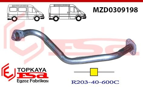 Mazda E2200 Minibüs Ara Boru 1984 > 1997