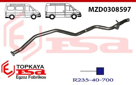 Mazda E2200 Minibüs Çıkış Borusu 1984 > 1997