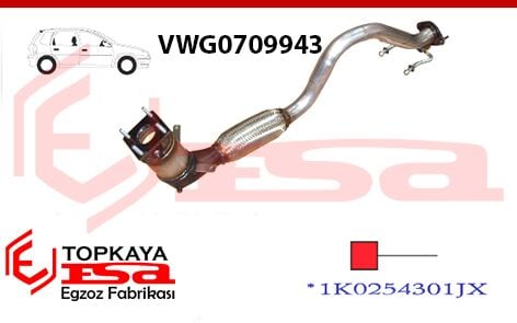 Volkswagen Golf 5 1.4 / 1.6 Fsi Katalitik Konverter Sprialli Çift Bağlantılı Euro 4 Metalik 2005 > 2008