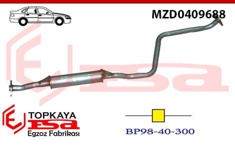 Mazda 3.23 Family 1.8 16V Orta Susturucu Borulu 1996 > 1998