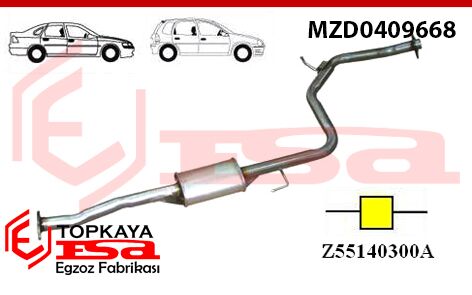 Mazda 323 Family 1.8 Orta Susturucu Borulu Sedan 1994 > 2000