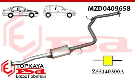 Mazda 323 / 323F 1.5İ 16V Orta Susturucu Borulu Sedan Hb 1994 > 1998