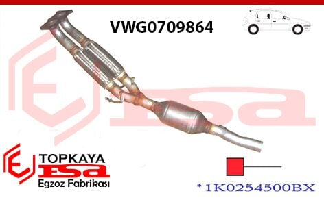 VW Golf 5 1.6İ 2004 > 2008 Ön Boru Katalitik Konverter Euro 4 Seramik
