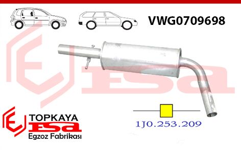 Volkswagen Golf 4 Orta Susturucu Borulu 1.6 / 1.9 Sdı 1997 >..