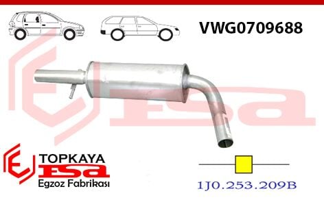 Volkswagen Golf 4 Orta Susturucu Borulu 1.8İ / 2.0İ 1997 >..