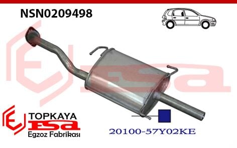 Nissan Sunny 1.4 Arka Susturucu Borulu 1990 > 1992