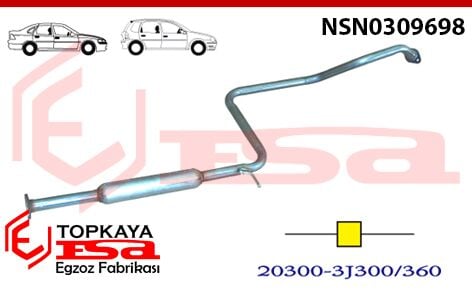 Nissan Primera 1.6İ 16V Orta Susturucu Borulu 1999 > 2002