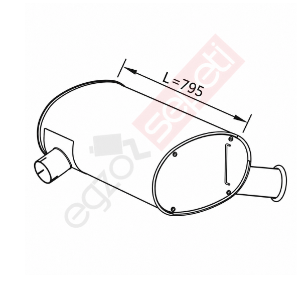 Iveco Eurostar Egzoz Susturucu, E3, 8139368 Alusi, Tip:L,