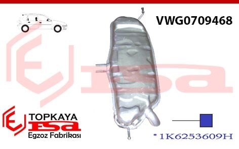 Volkswagen Golf 5 1.6 Fsi Arka Susturcu Borulu Baskılı 2003 >..