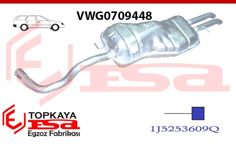 Volkswagen Golf 4 Arka Susturcu Borulu Baskılı 1.8 / 2.3İ Gti 1999 > 2005