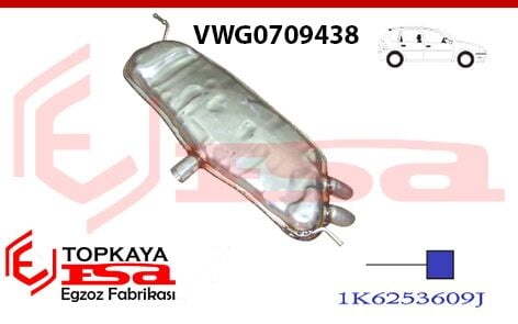 Volkswagen Golf 5 2.0 Fsi Arka Susturucu Baskılı Tek Çıkış 2003 >…
