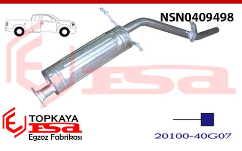 Nissan King Cab 2.5 / 2.7 Dsl 4X4 Double Cab Arka Susturucu Borulu 1987 > 1998 / Nissan Skystar Arka Susturucu Borulu