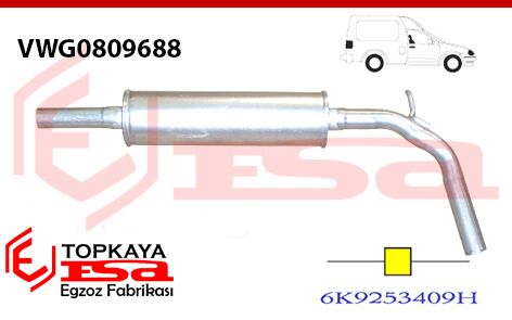 Volkswagen Caddy 2 Orta Susturucu Borulu 1.4 / 1.6İ / 1.9 D 1995 > 2004