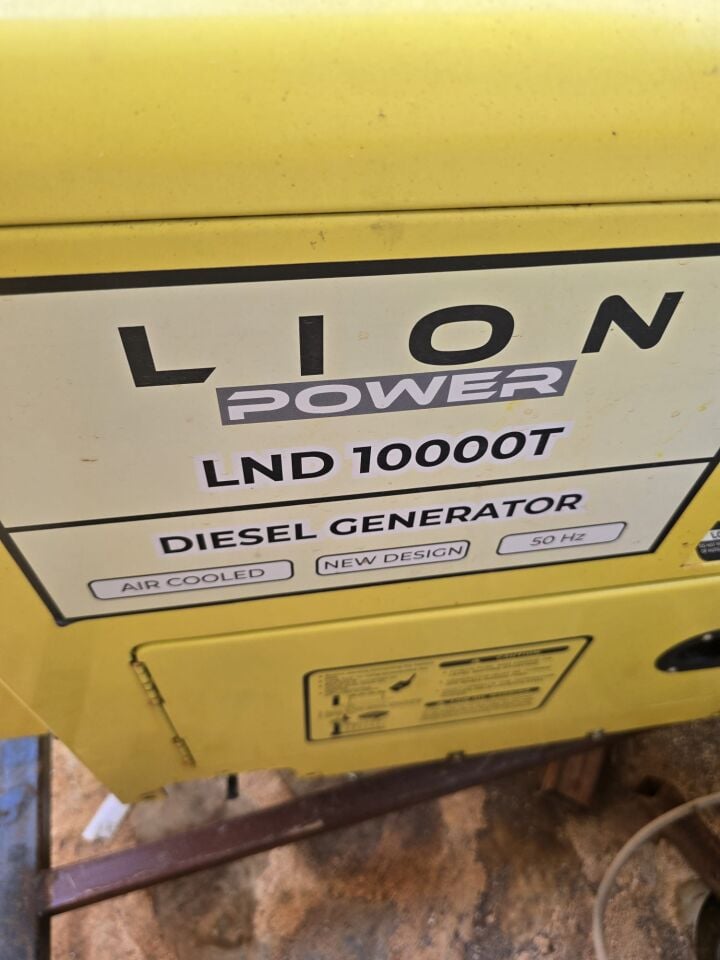 Lion Power LND 10000T 2 metre galvaniz spiral boru 38 mm Jenaratör Susturucu