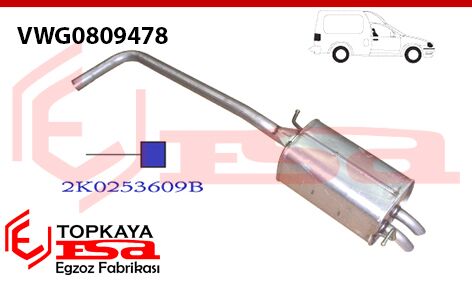 Volkswagen Caddy 3 Arka Susturcu Borulu Tek Çıkış 2004 >…