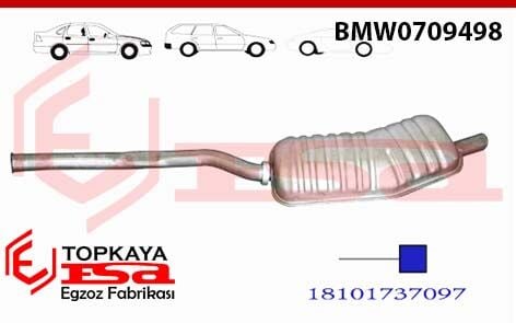 Bmw 3.20İ Arka Borulu Susturucu Baskılı E-36 1990-96-99