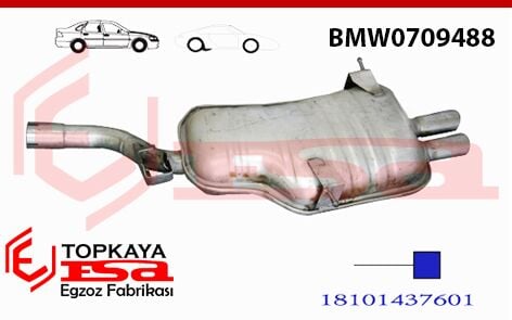 Bmw 3.20 / 3.23İ Arka Borulu Baskılı Çift Çıkışlı E46 1998 > 2000