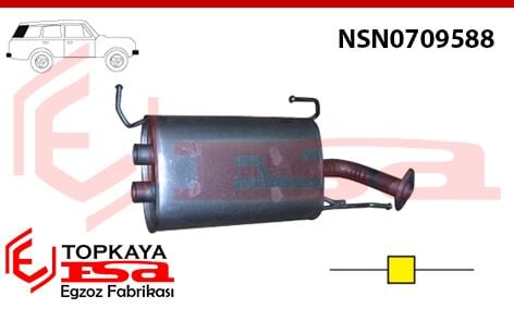 Nissan Pathfinder 3.3 Jeep Orta Susturucu Tek Giriş Çift Çıkış Flanşlı