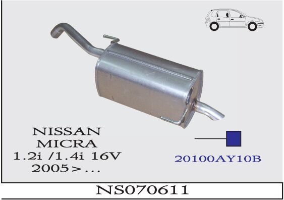 Nissan Micra 1.2İ 16V / 1.4İ 16V Arka Susturucu Borulu 2005>…