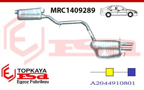 Mercedes C200 Cdi W204 Kasa Arka Ve Orta Susturucu 2009 > …