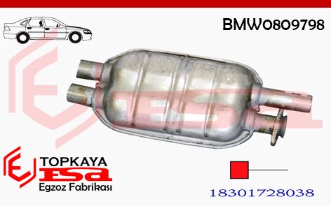 Bmw 5.20İ E34 Katalitik Konverter Yerine Ön Susturucu Çift Çıkış Baskılı  1990 > 1996