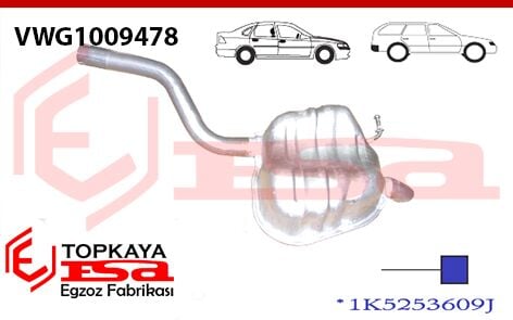 Volkswagen Jetta 3 1.6 Arka Susturcu Borulu Baskılı Benzinli 2005 > 2009 / Volkswagen Golf 5 1.6 Arka Susturcu Borulu Baskılı Sw Benzinli 2007 > 2009