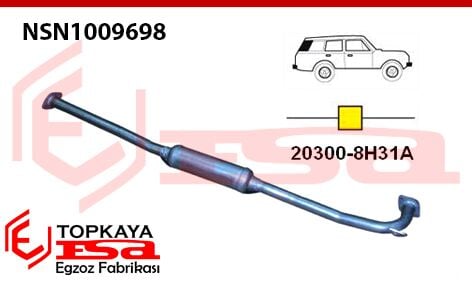 Nissan X Trail Orta Susturucu Borulu 2.0İ /2.5İ 2001 > 2007