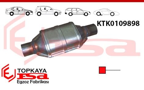 Katalitik Konverter Euro 2 Oval L=390 / Ф57 Mm 2.0 / 2.5 Lt