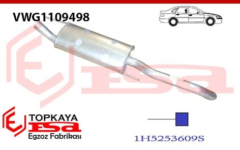 Volkswagen Vento Arka Susturcu Borulu 1.4 / 1.6İ 1992 > 1998