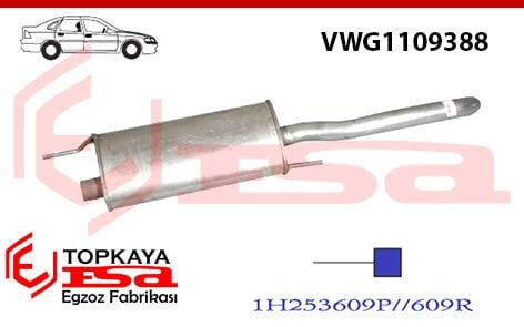 Volkswagen Vento Arka Susturcu 1.9 Td / 1.8İ 1991 > 1998