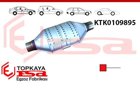 Katalitik Konverter Euro 2 Oval L=450 / Ф57 Mm 2.0 Lt / 2.5 Lt / 3.0 Lt