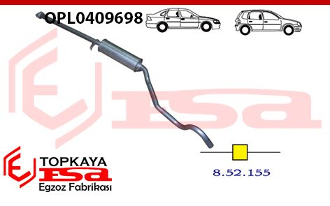 Opel Vectra A 1.6 / 1.8 Orta Susturucu Borulu 1988 > 1995