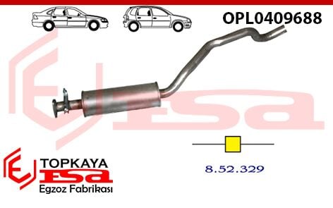 Opel Vectra A 2.0 Orta Susturucu Borulu 1988 > 1995
